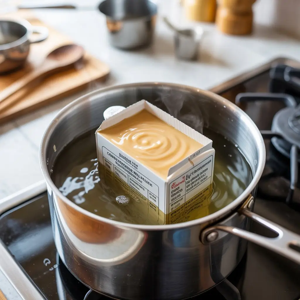 Pode cozinhar leite condensado de caixinha?